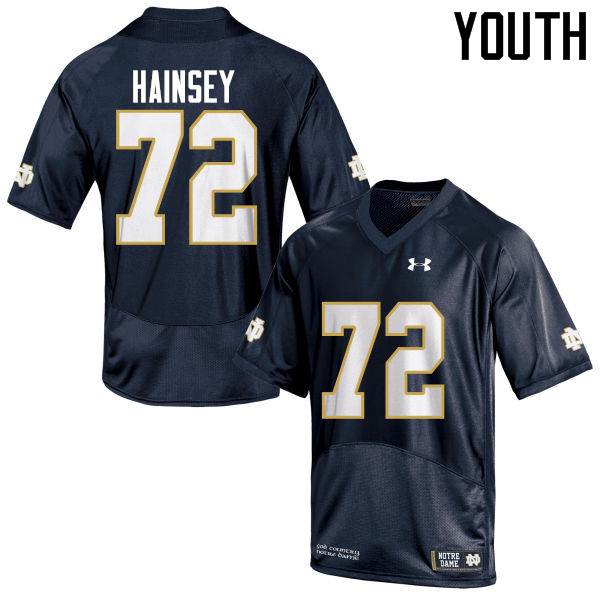 Youth #72 Robert Hainsey Notre Dame Fighting Irish College Football Jerseys-Navy Blue